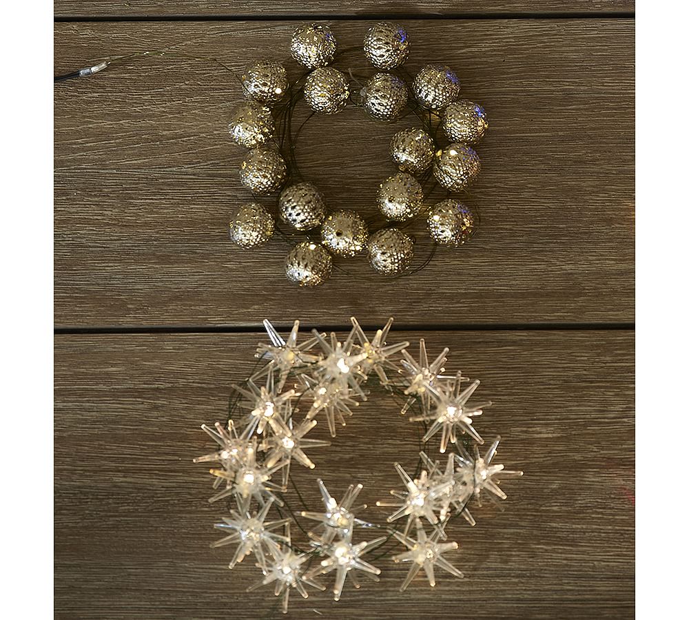 LED Starburst & Christmas Ornament String Lights | Pottery Barn