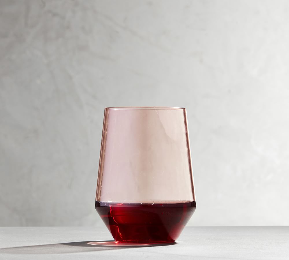 Happy Hour Acrylic Wine Glasses Blush Pottery Barn