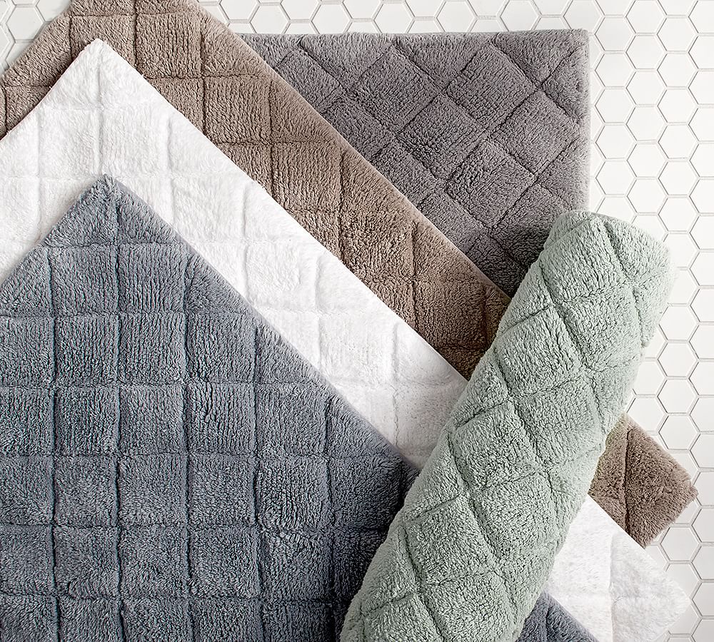 Diamond Sculpted Bath Mat Pottery Barn