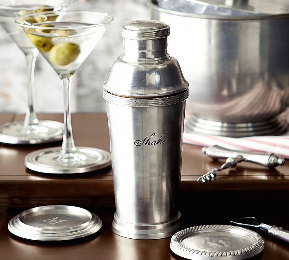 Antique Silver Sentiment Cocktail Shaker | Pottery Barn