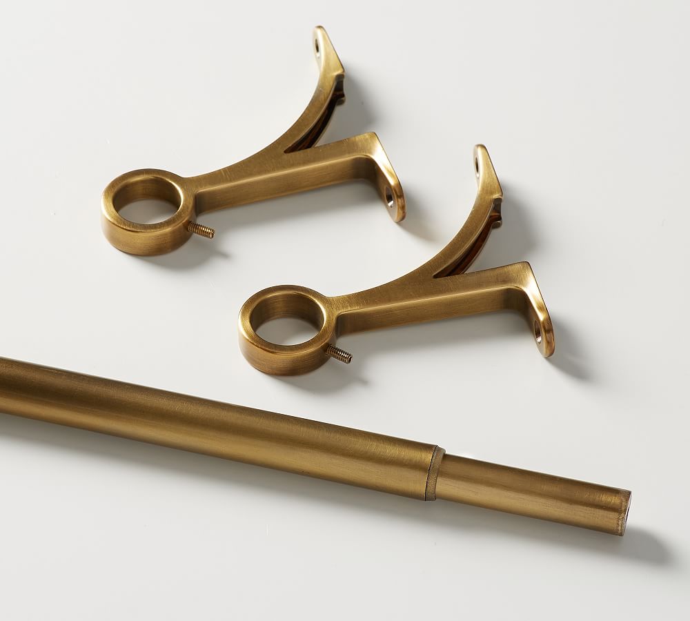 Brass Curtain Rod & Wall Bracket Pottery Barn