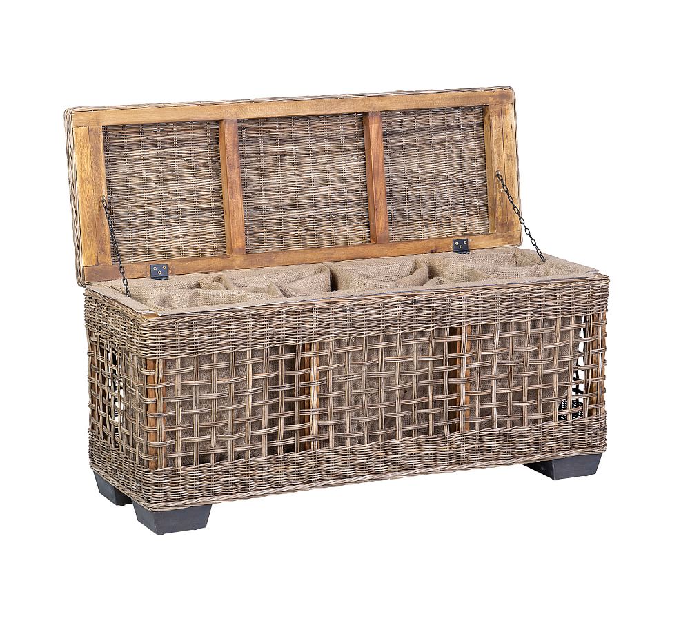 Rattan Shoe Storage Bench Pottery Barn