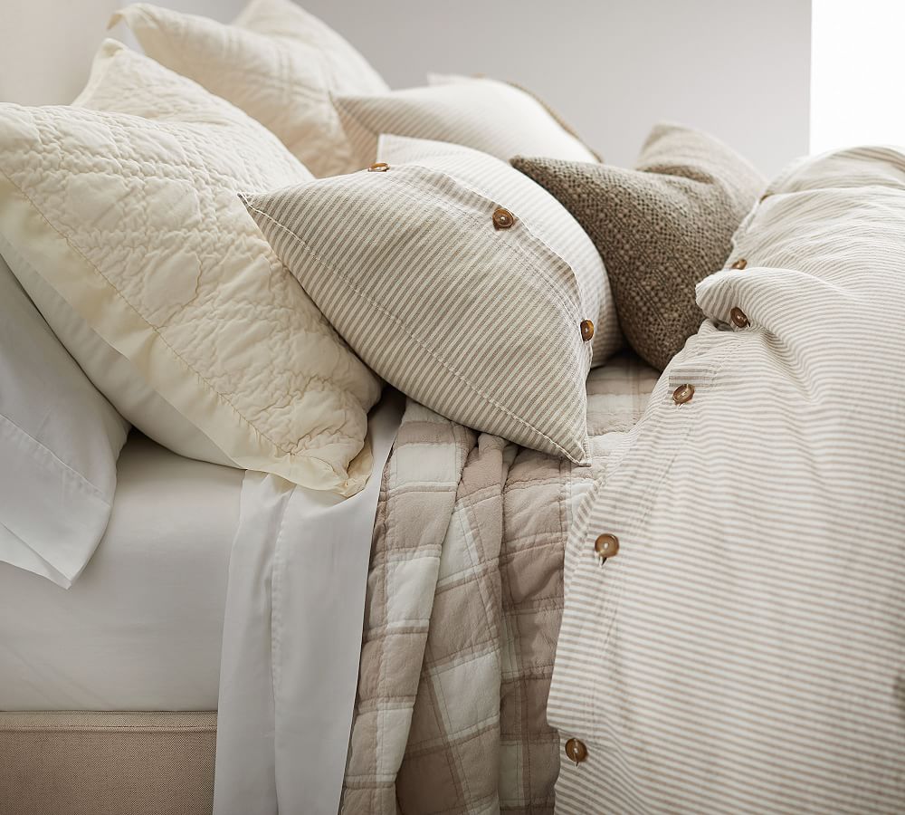 Washed Velvet Silk Diamond Quilted Sham Pottery Barn