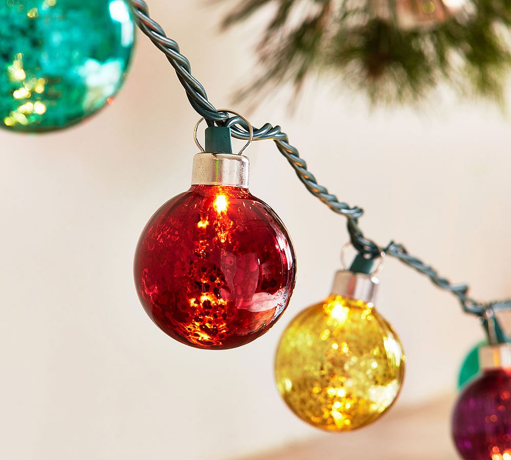 Jewel Tone Mercury Glass String Lights Pottery Barn