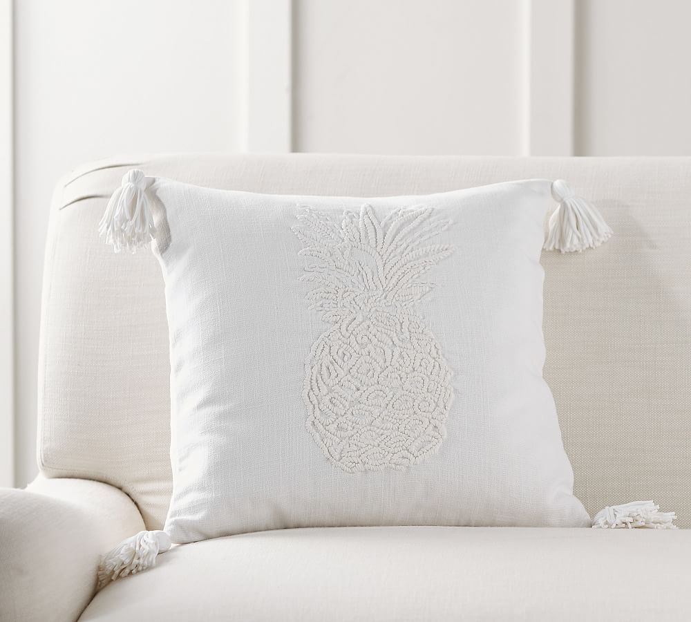 Pineapple Embroidered Throw Pillow Cover Pottery Barn