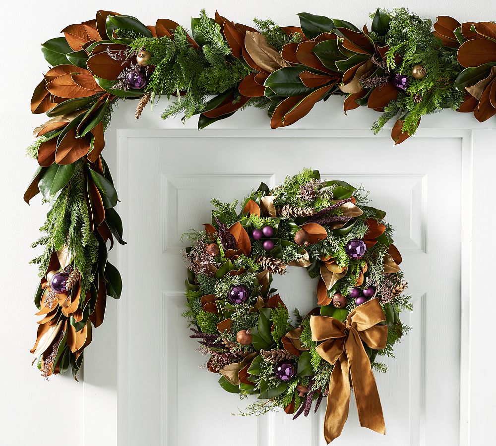 Fresh Plum Magnolia Garland Pottery Barn