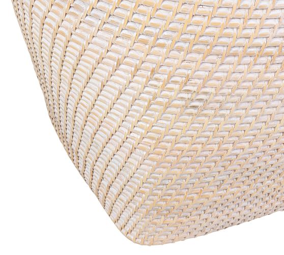 Honore Whitewash Woven Baskets Set of 2 Storage Basket Pottery Barn