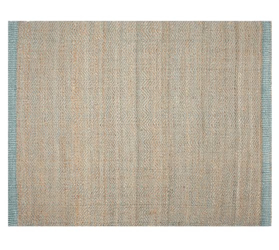 Cooper ZigZag Jute Rug Aqua Pottery Barn