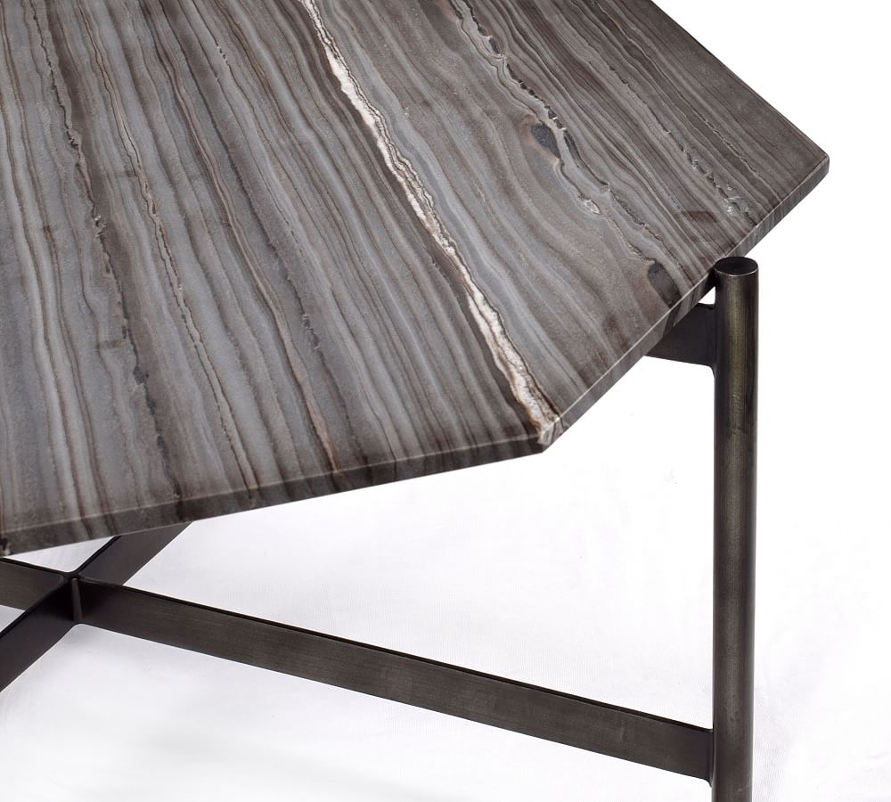 Montague Geometric Marble Coffee Table Pottery Barn