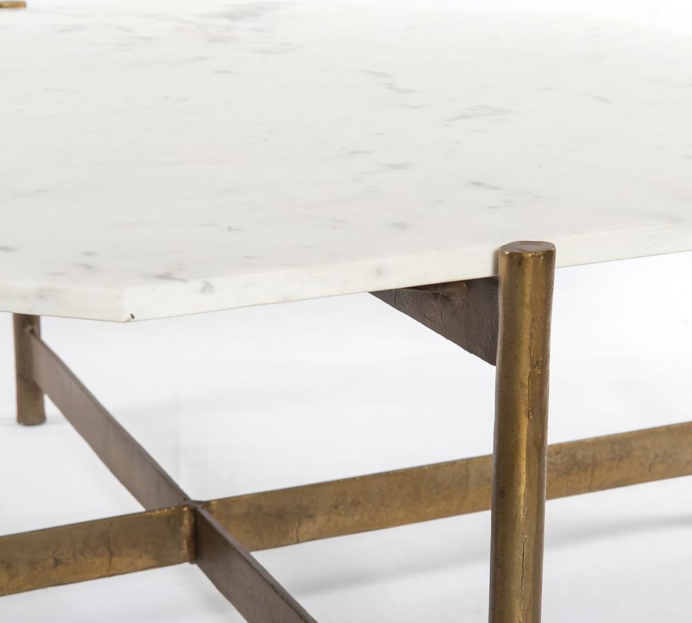 Montague Geometric Marble Coffee Table Pottery Barn