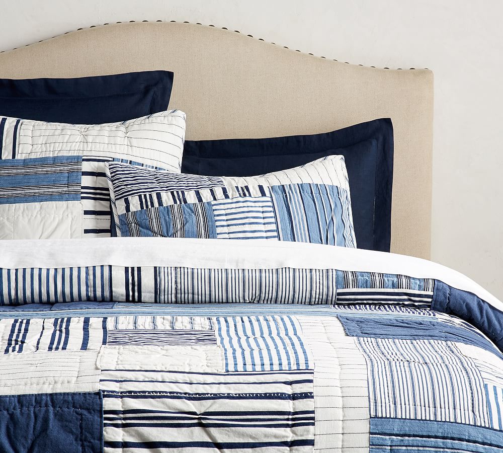 Finch Patchwork Yarn Dyed Quilt & Shams Pottery Barn