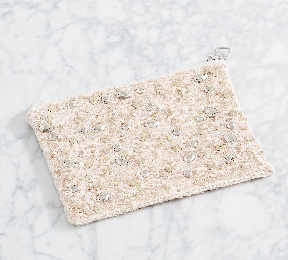 Monique Lhuillier Blossom Beaded Makeup Bag Pottery Barn