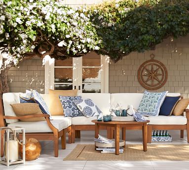 Hampstead Teak Round Coffee Table | Pottery Barn