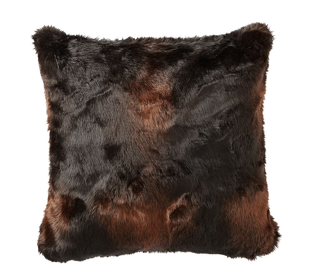 Faux Fur Throw Pillow Cover Brown Bear Pottery Barn