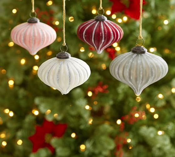 Glass Onion Ornaments, Mixed Set of 4 | Pottery Barn