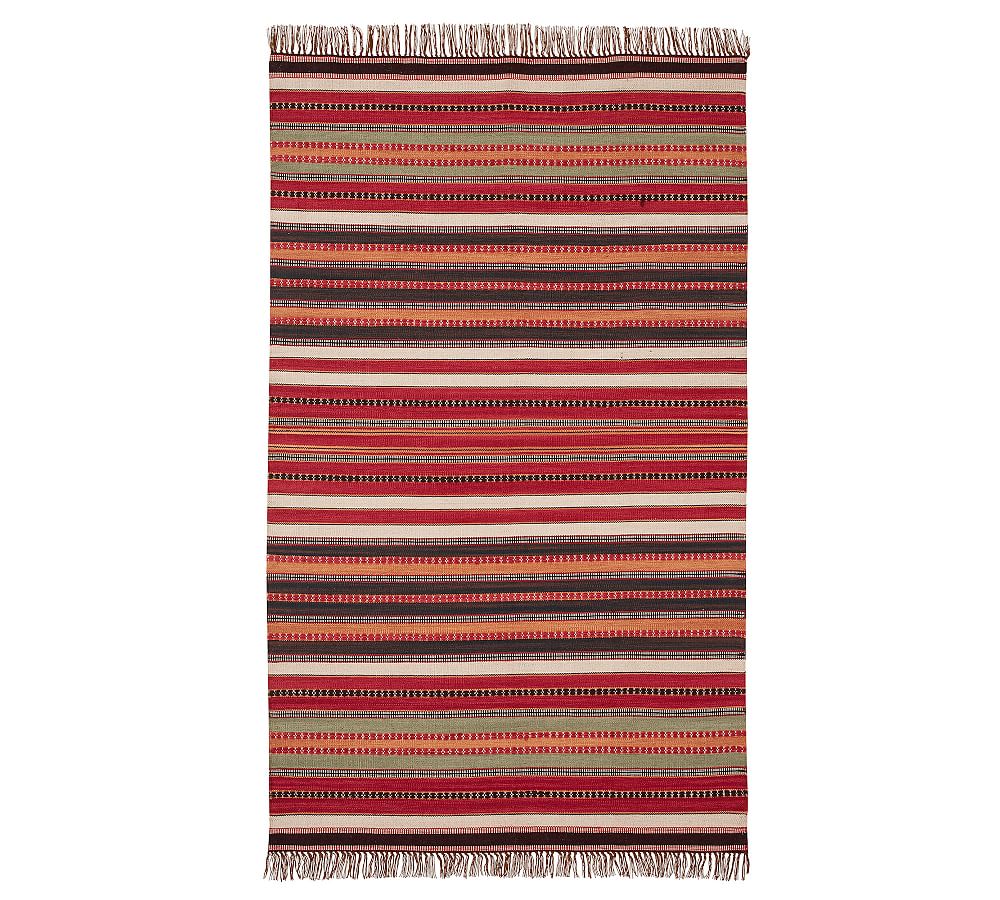 Jessa Stripe Dhurrie Outdoor Rug Pottery Barn