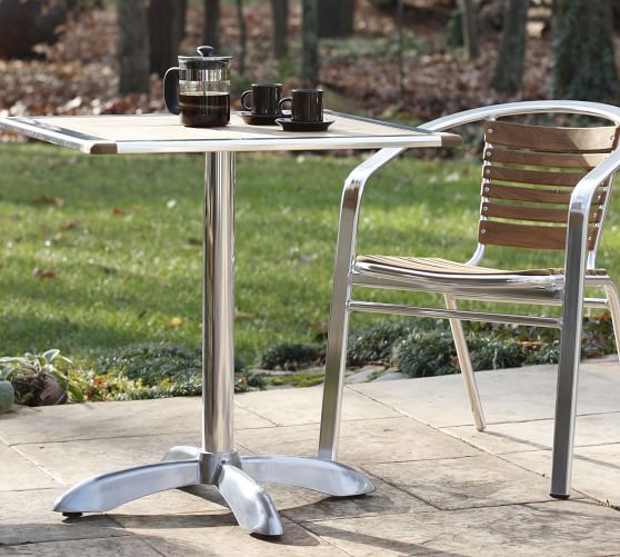 Matson 28" Metal & FSC® Teak Bistro Table Pottery Barn