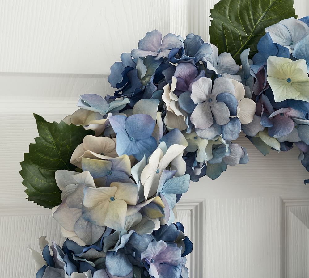 Faux Blue Hydrangea Wreath Pottery Barn