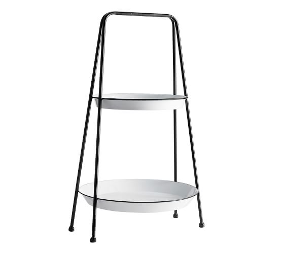 White Enamel Two Tiered Stand | Pottery Barn