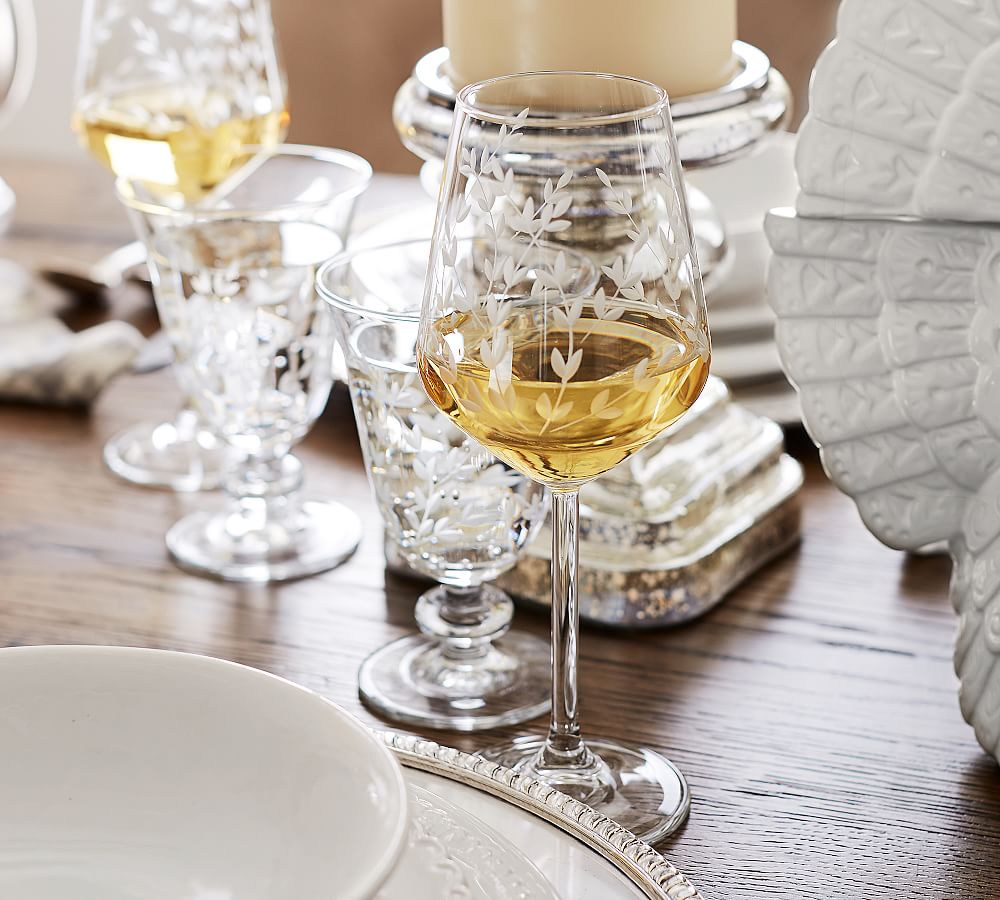 Etched Tumbler Glass, Set of 4 Pottery Barn