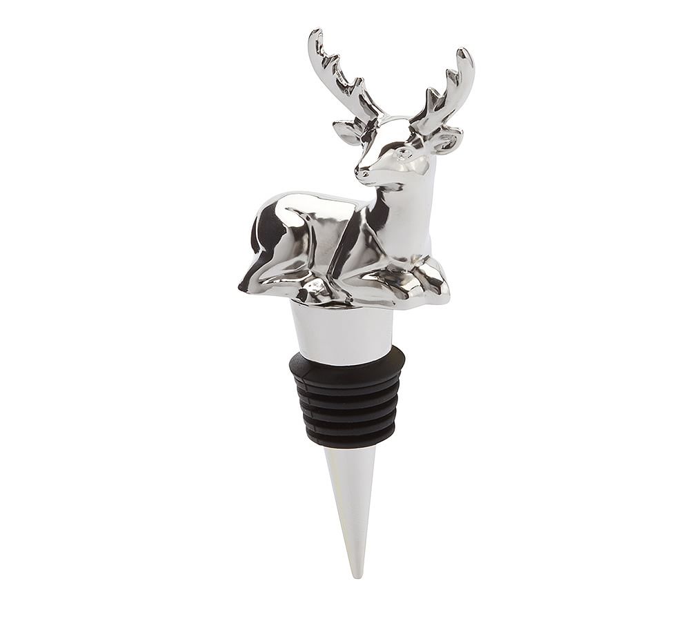 Stag Bottle Stopper Wine Accessories Pottery Barn   Stag Bottle Stopper L 