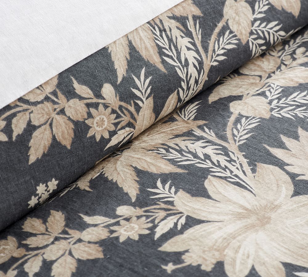 Augustine Floral Belgian Flax Linen Duvet Cover & Shams Pottery Barn