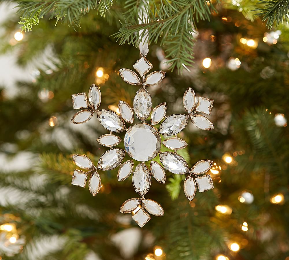 Jeweled Snowflake Christmas Ornament | Pottery Barn