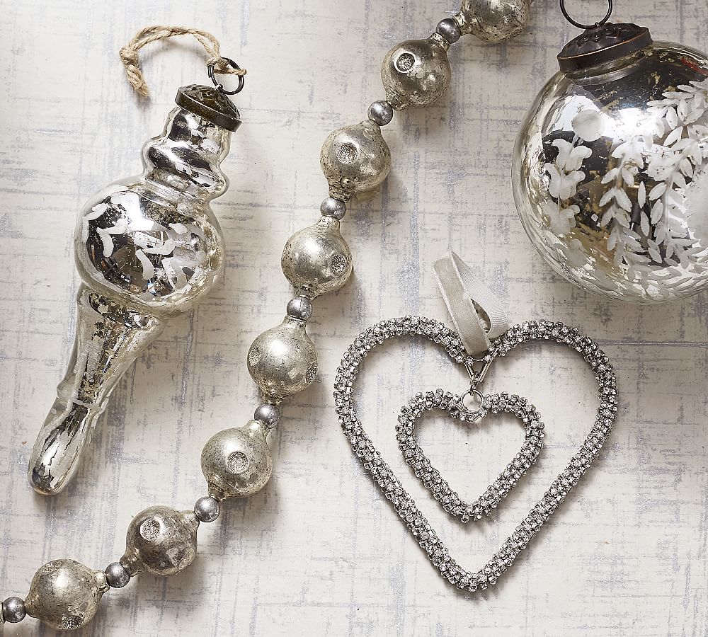 Mercury Ball Garland Christmas Tree Decorations Pottery Barn