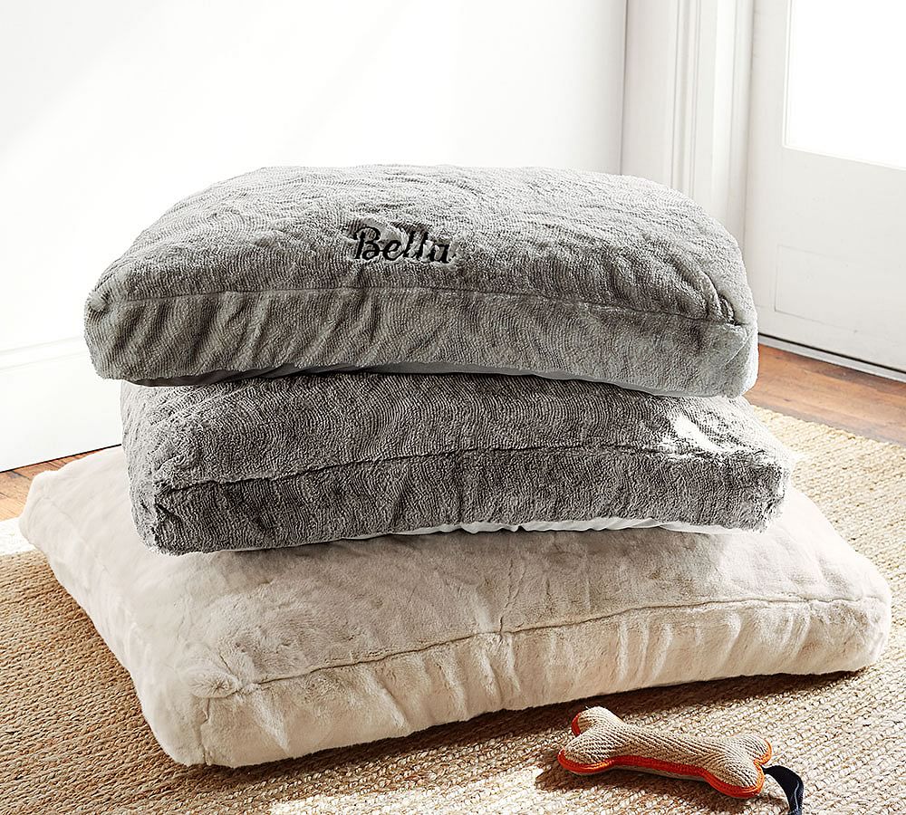 Faux Fur Pet Bed Cover Gray Quail Pottery Barn