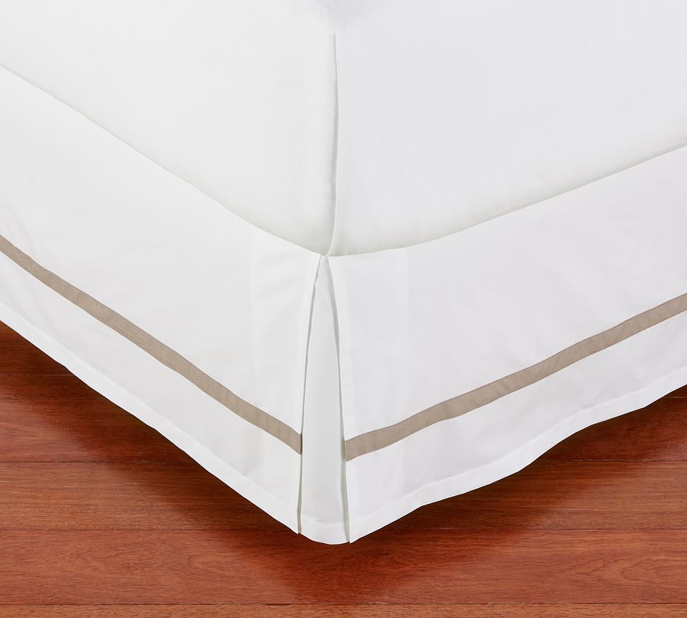 Banded Organic Percale Bed Skirt Pottery Barn