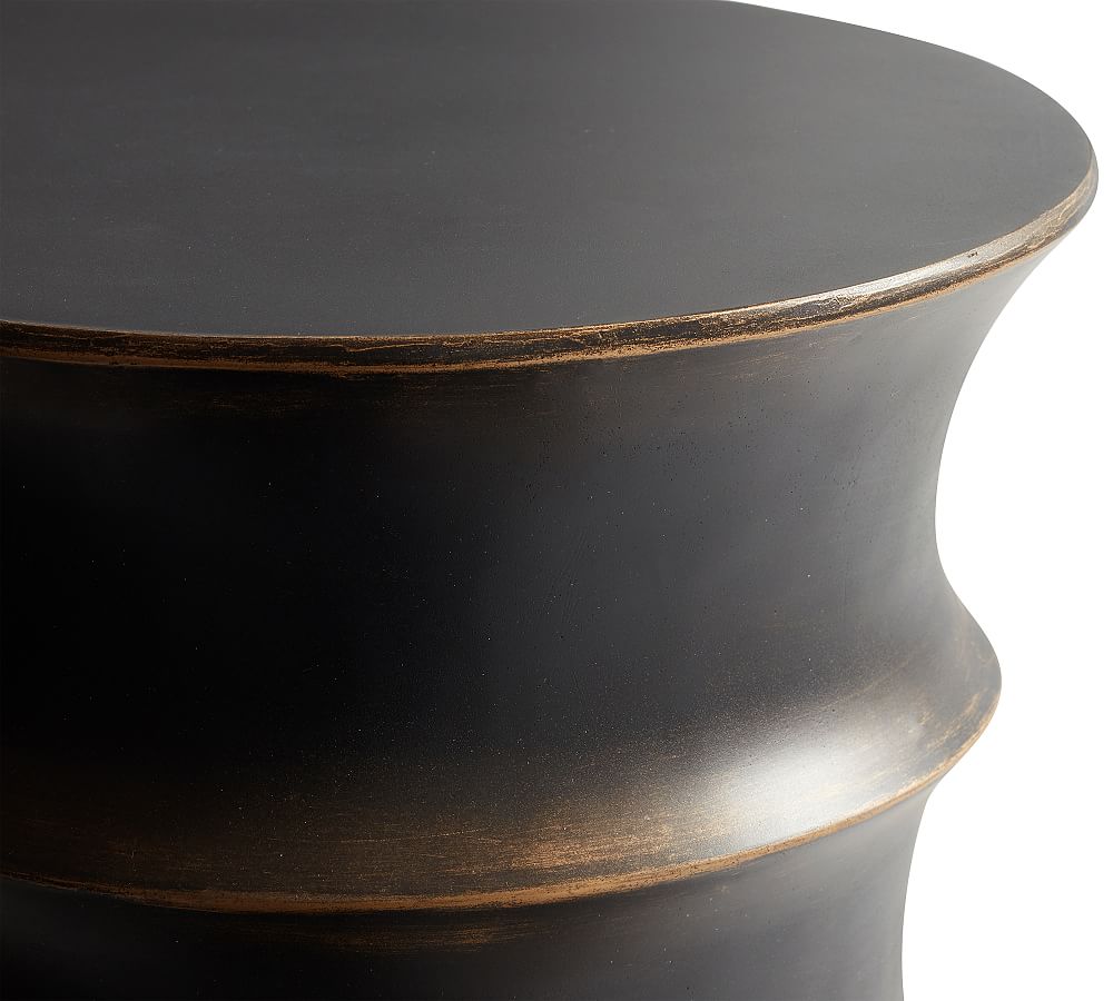 Brass & Black Outdoor Side Table Pottery Barn