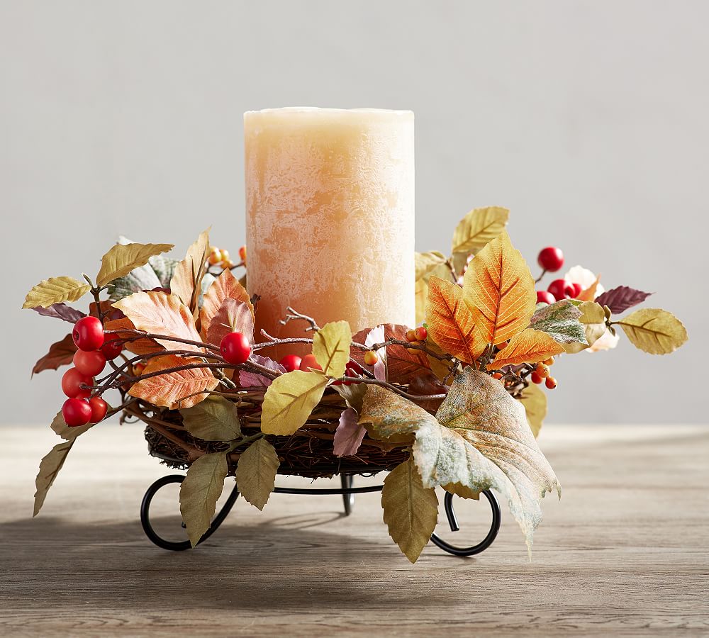 Harvest Botanical Candle Holder Ring Pottery Barn