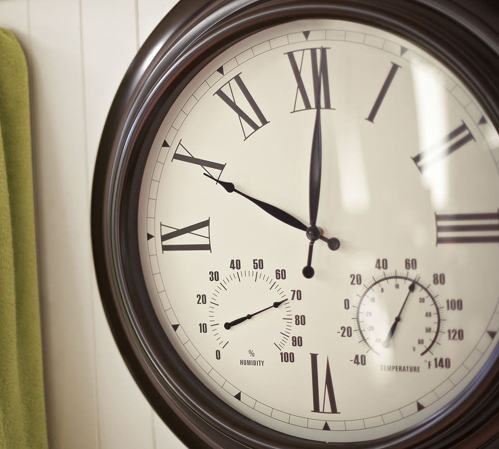 Oversized Bronze Outdoor Clock Pottery Barn