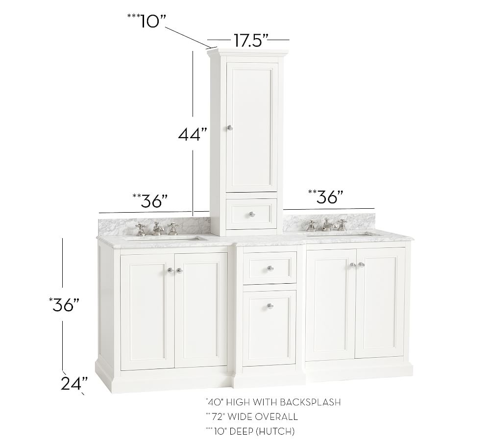 Ultimate Double Sink Storage Vanity with Hutch Pottery Barn