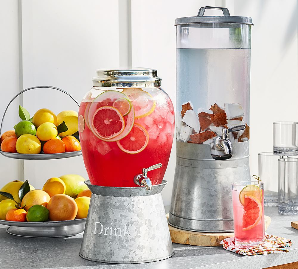 Galvanized Drink Dispenser with Stand Pottery Barn