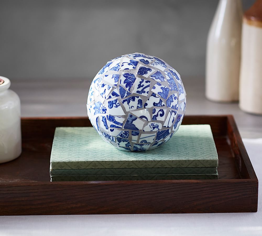 Mosaic Tile Sphere Decorative Objects Pottery Barn