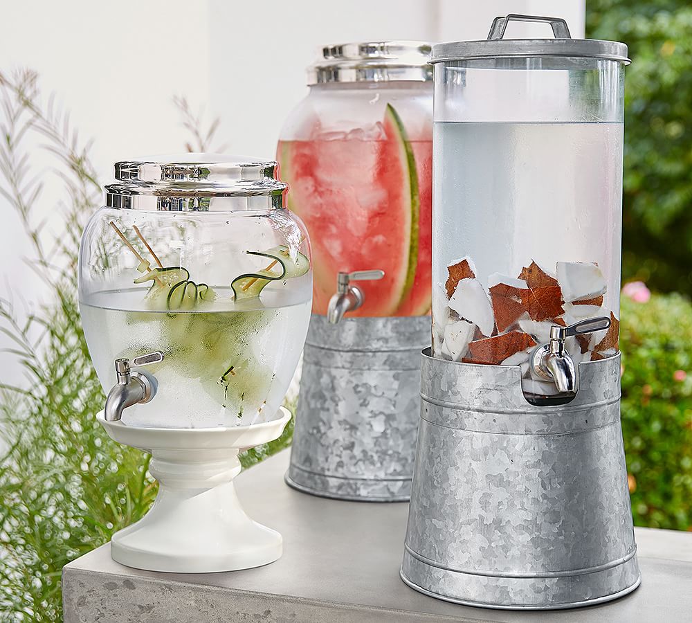 Galvanized Drink Dispenser with Stand Pottery Barn