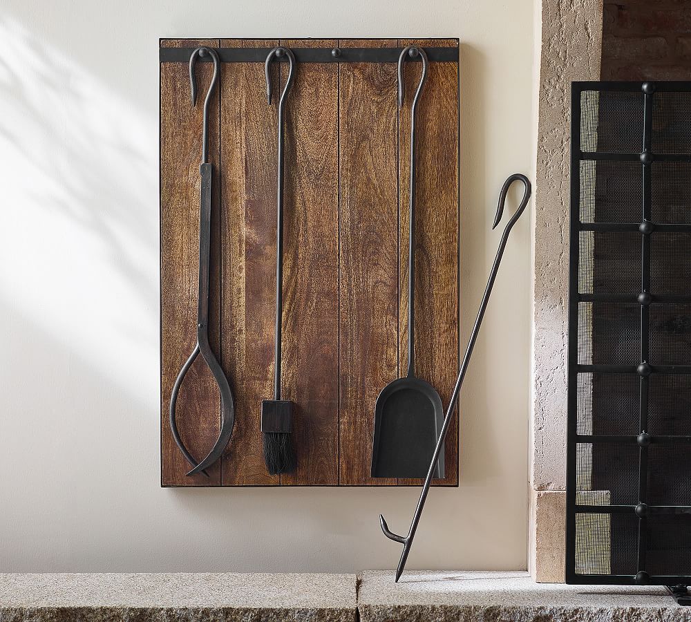 Chateau Bronze Wall Fireplace Tool Set Pottery Barn