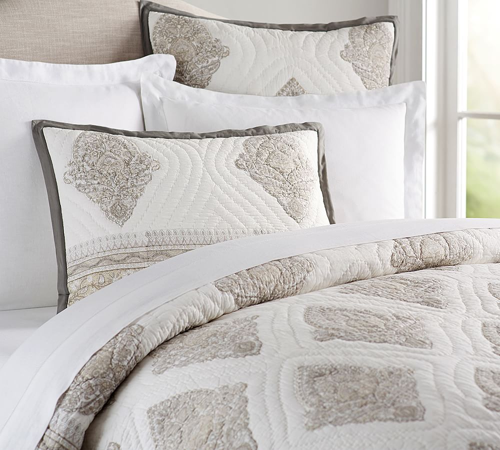 Mya Block Print Quilt & Sham Pottery Barn