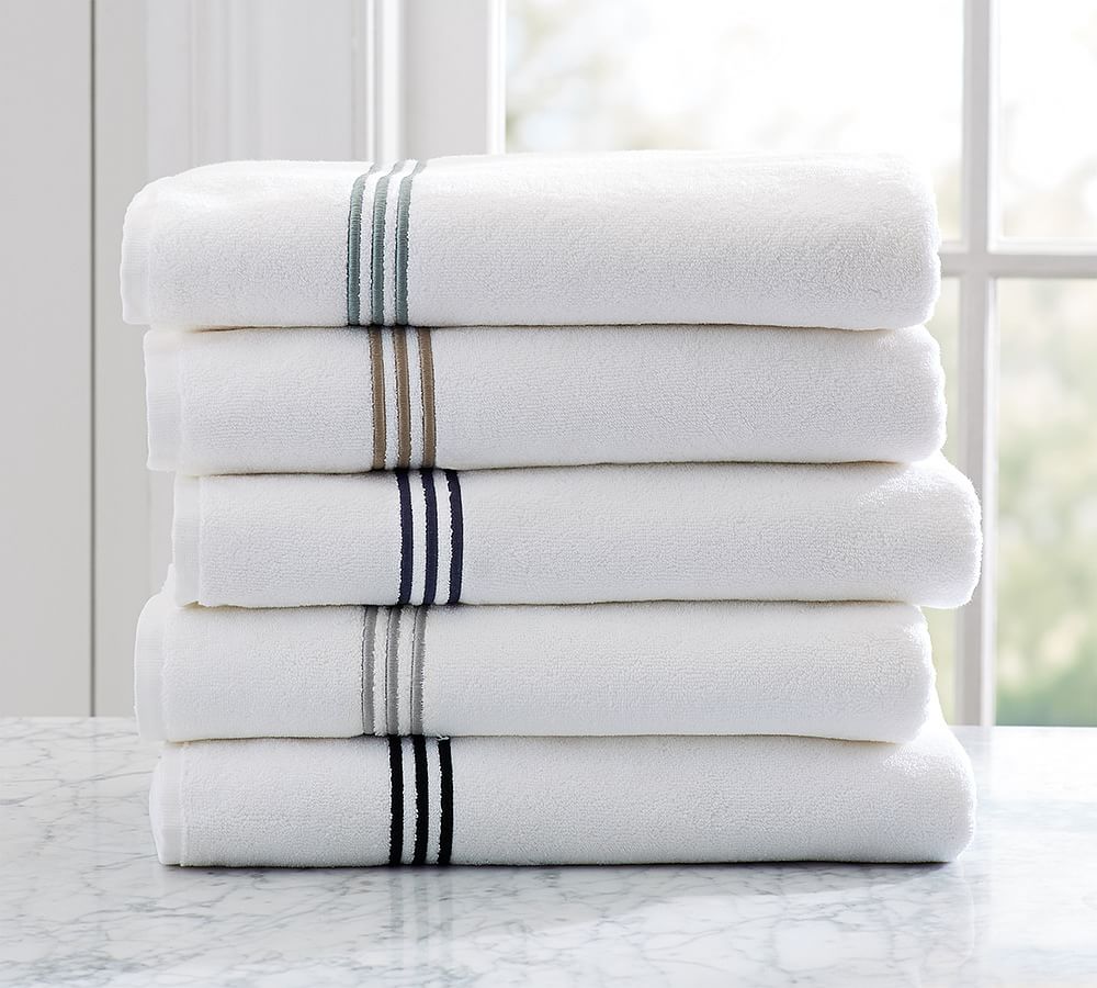 Grand Embroidered 700-Gram Weight Bath Towels | Pottery Barn