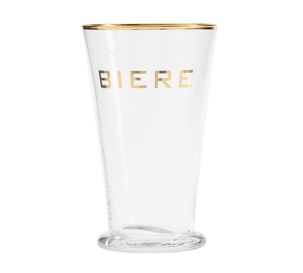 Gold Rim Beer Glass Pottery Barn
