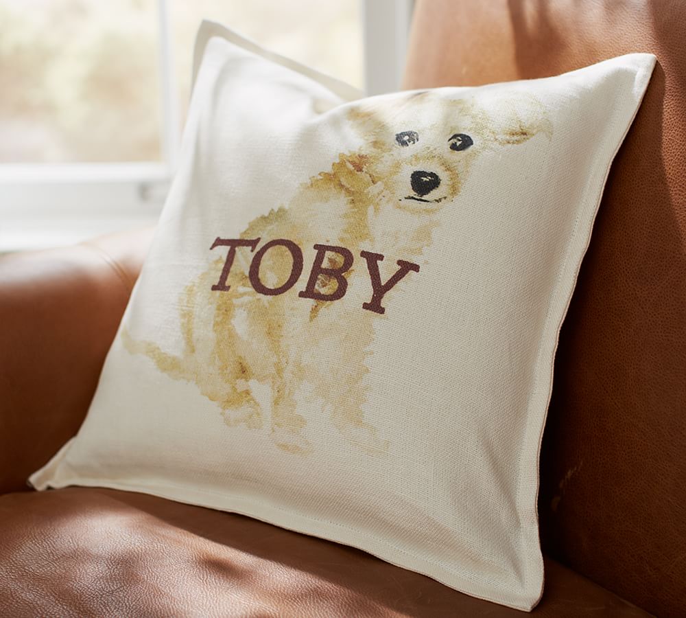 Personalized Painted Dog Decorative Pillow Covers Pottery Barn