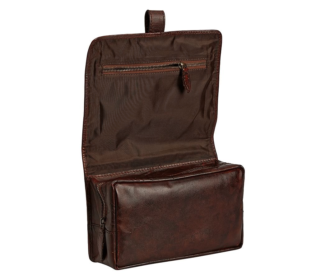 Saddle Leather Hanging Toiletry Bag Pottery Barn