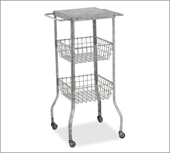 Galvanized Metal Floor Storage Pottery Barn