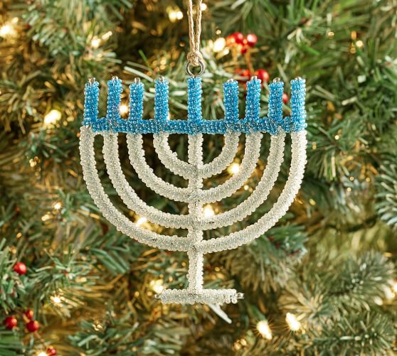 Beaded Menorah Christmas Ornament Pottery Barn
