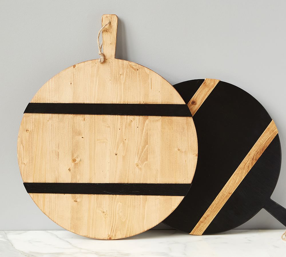 Black Reclaimed Pine Wood Pizza Paddle Pottery Barn