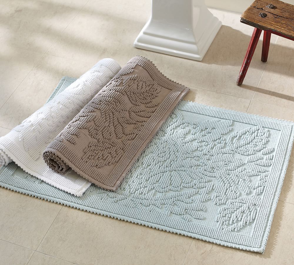 Isaac Floral Sculpted Bath Mat | Pottery Barn