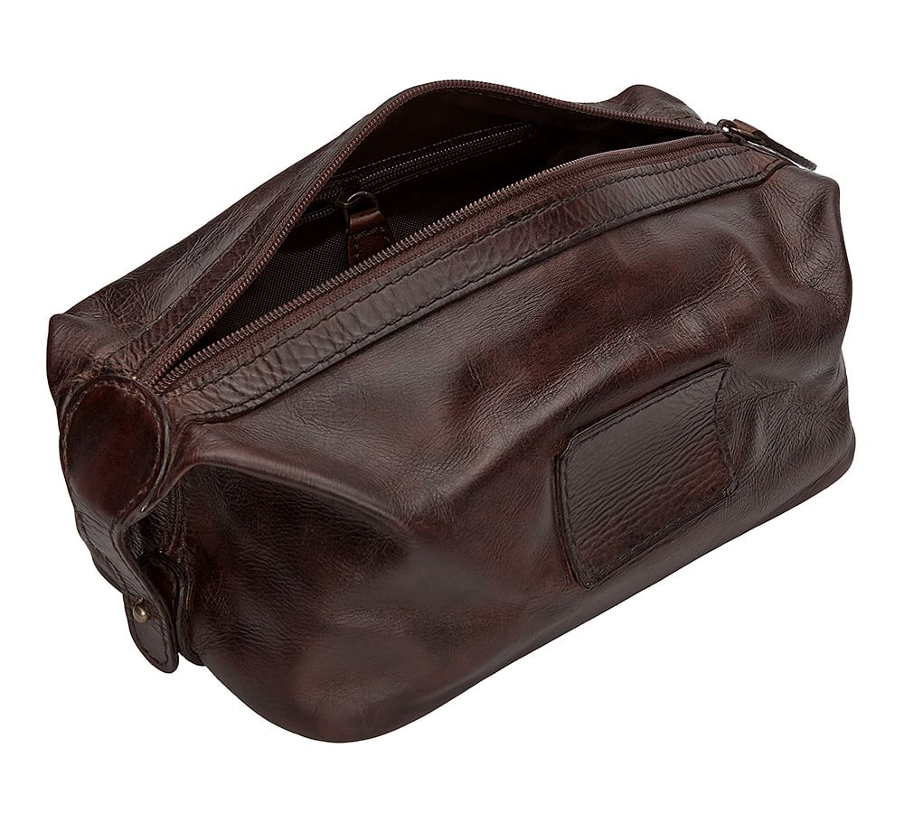Saddle Leather Toiletry Bag Pottery Barn