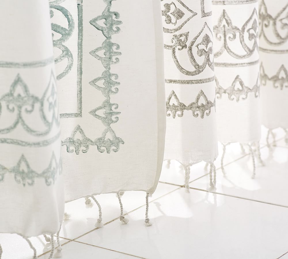 Yara Cotton/Linen Shower Curtain Pottery Barn