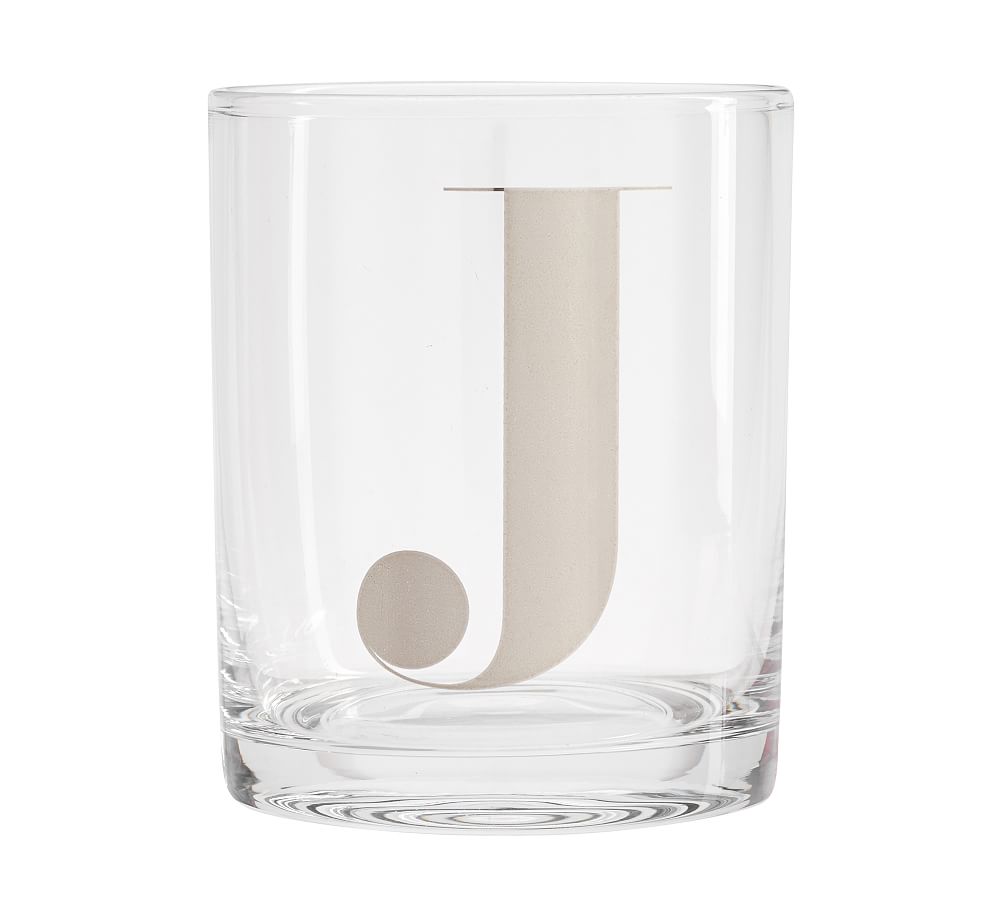 Alphabet Double Old Fashioned Glass | Pottery Barn